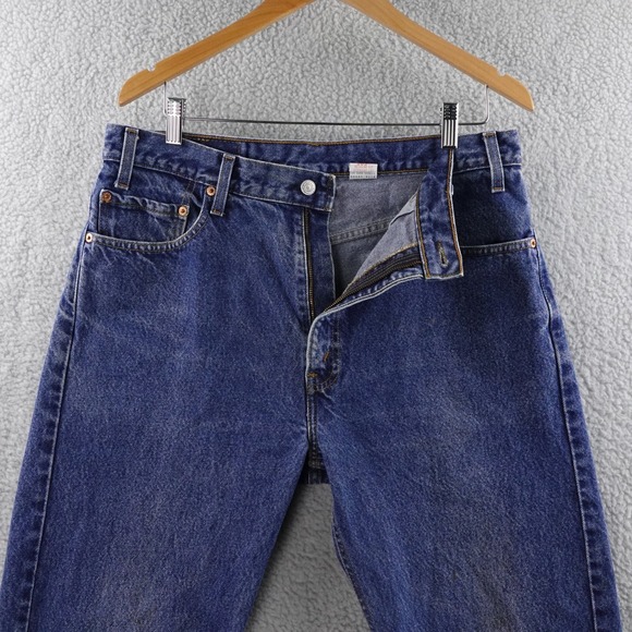 Vintage‎ Levi Strauss Co 505 Regular Fit Straight Leg Mens Jeans 36x34 Dark Wash